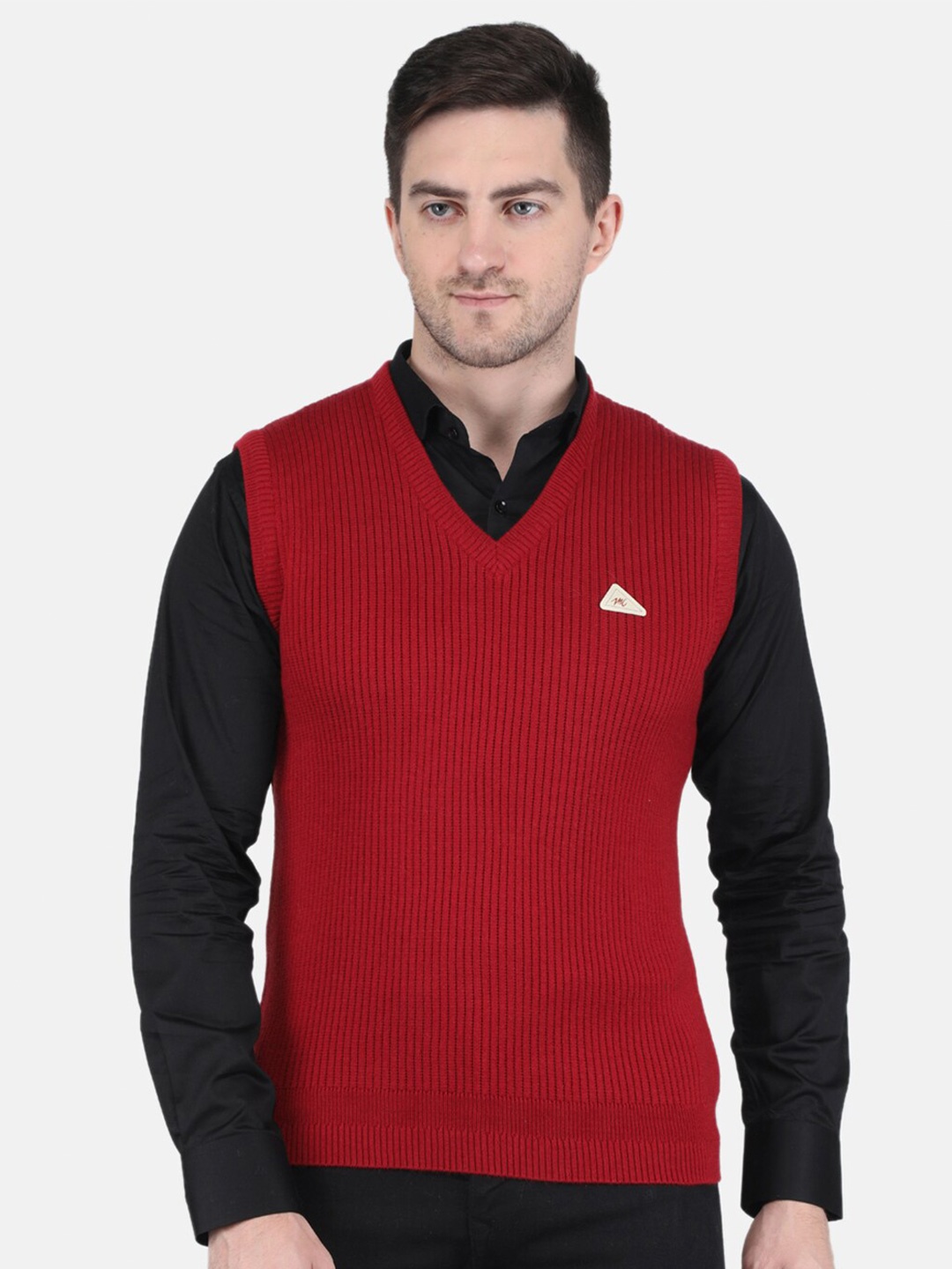 

Monte Carlo Men Ribbed Sweater Vest, Maroon