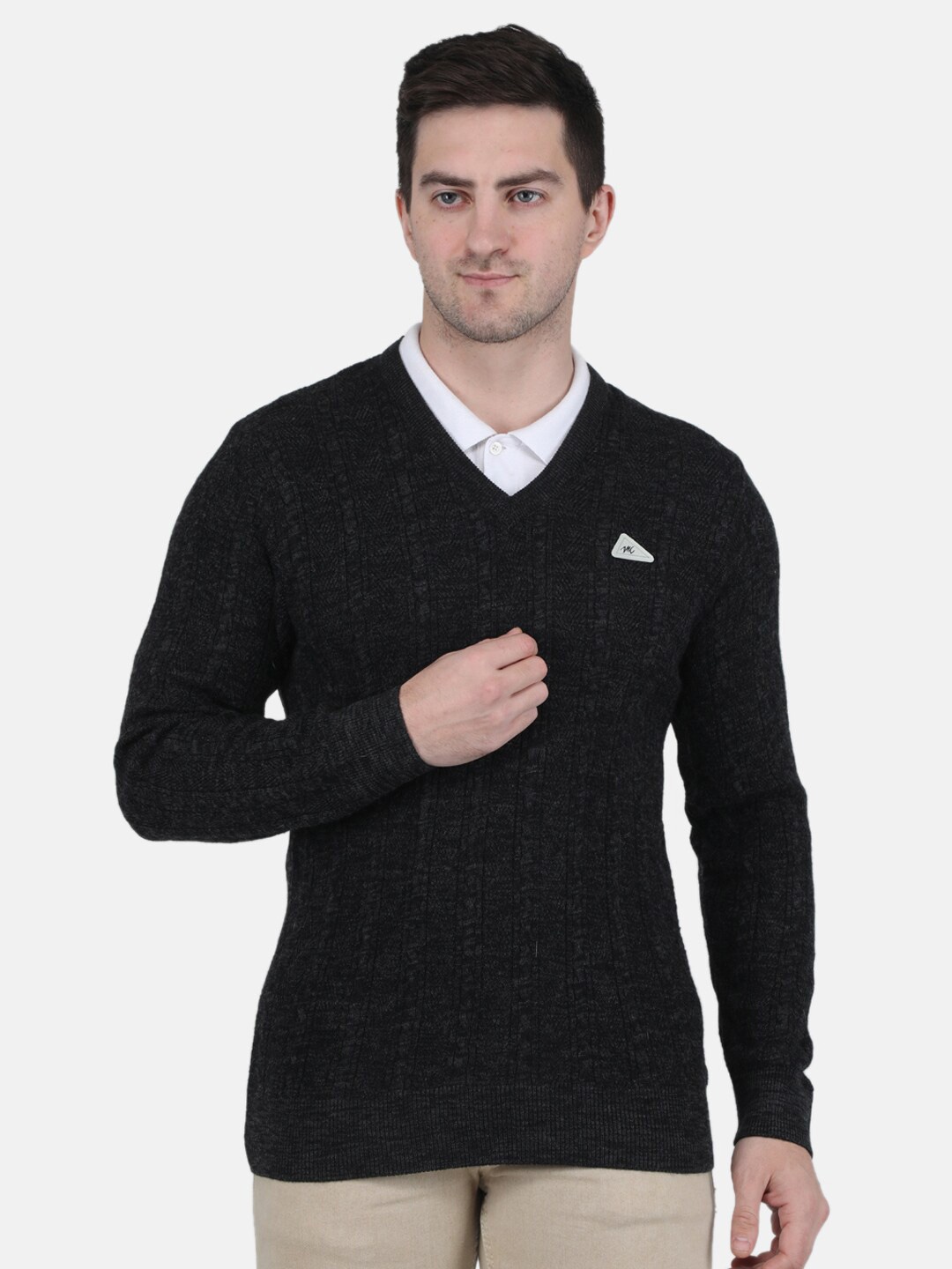 

Monte Carlo Men Cable Knit Pullover, Charcoal