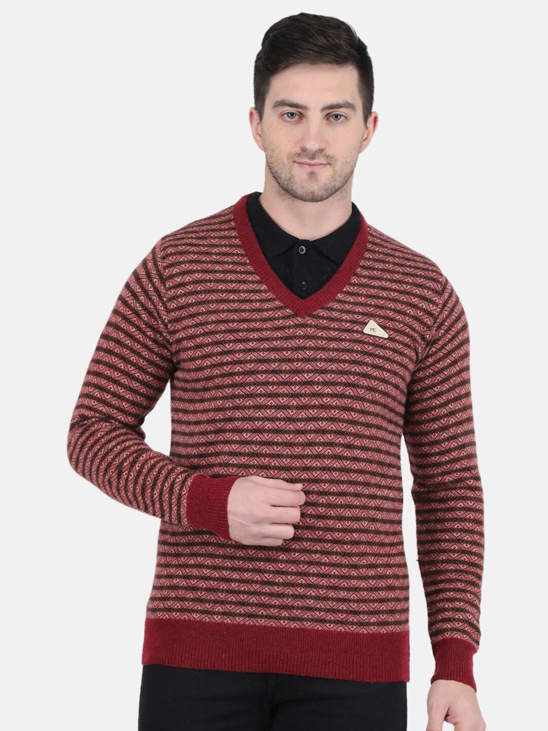

Monte Carlo Men Woolen Pullover Sweater, Maroon