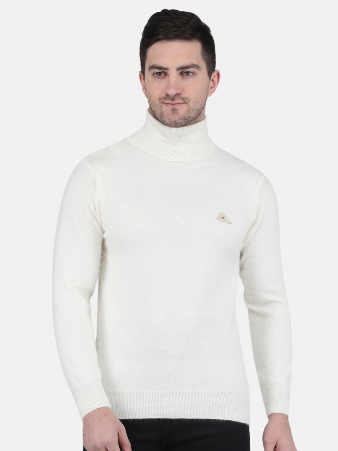 

Monte Carlo Men Turtle Neck Wool Pullover, White
