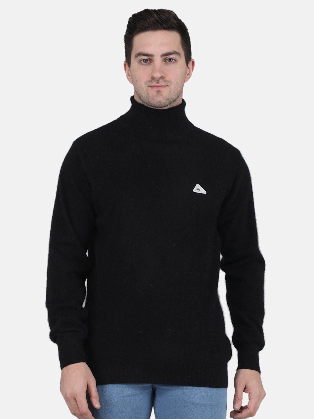 

Monte Carlo Men Turtle Neck Wool Pullover, Black
