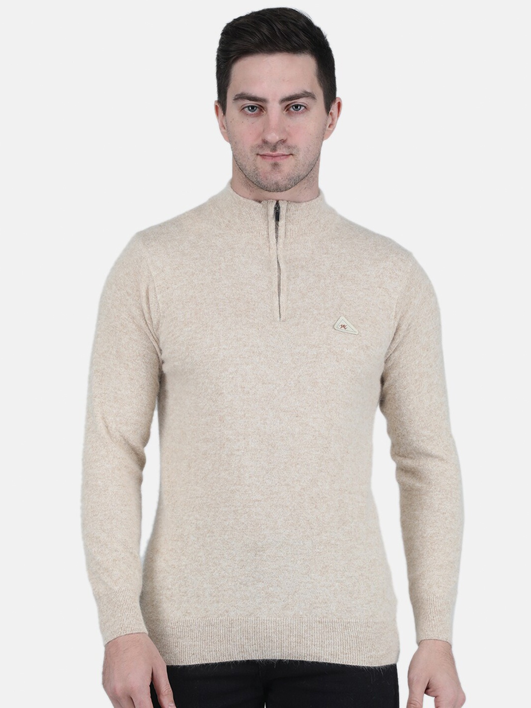

Monte Carlo Men Turtle Neck Wool Pullover, Beige