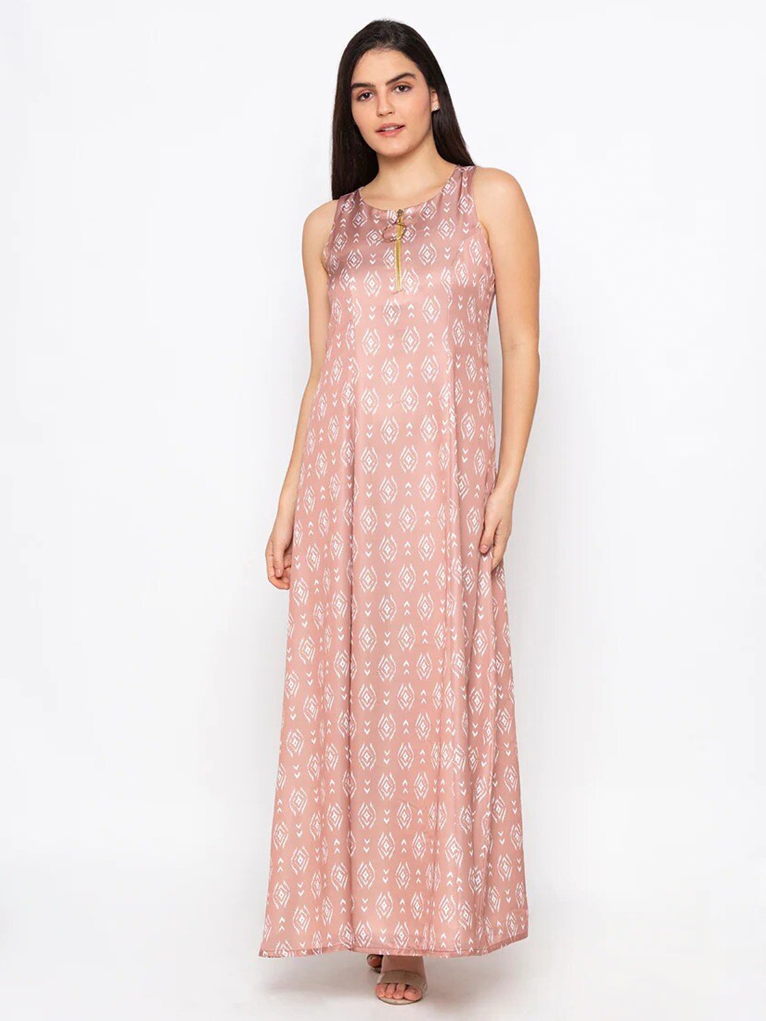 

La Aimee A-Line Round Neck Maxi Dress, Peach