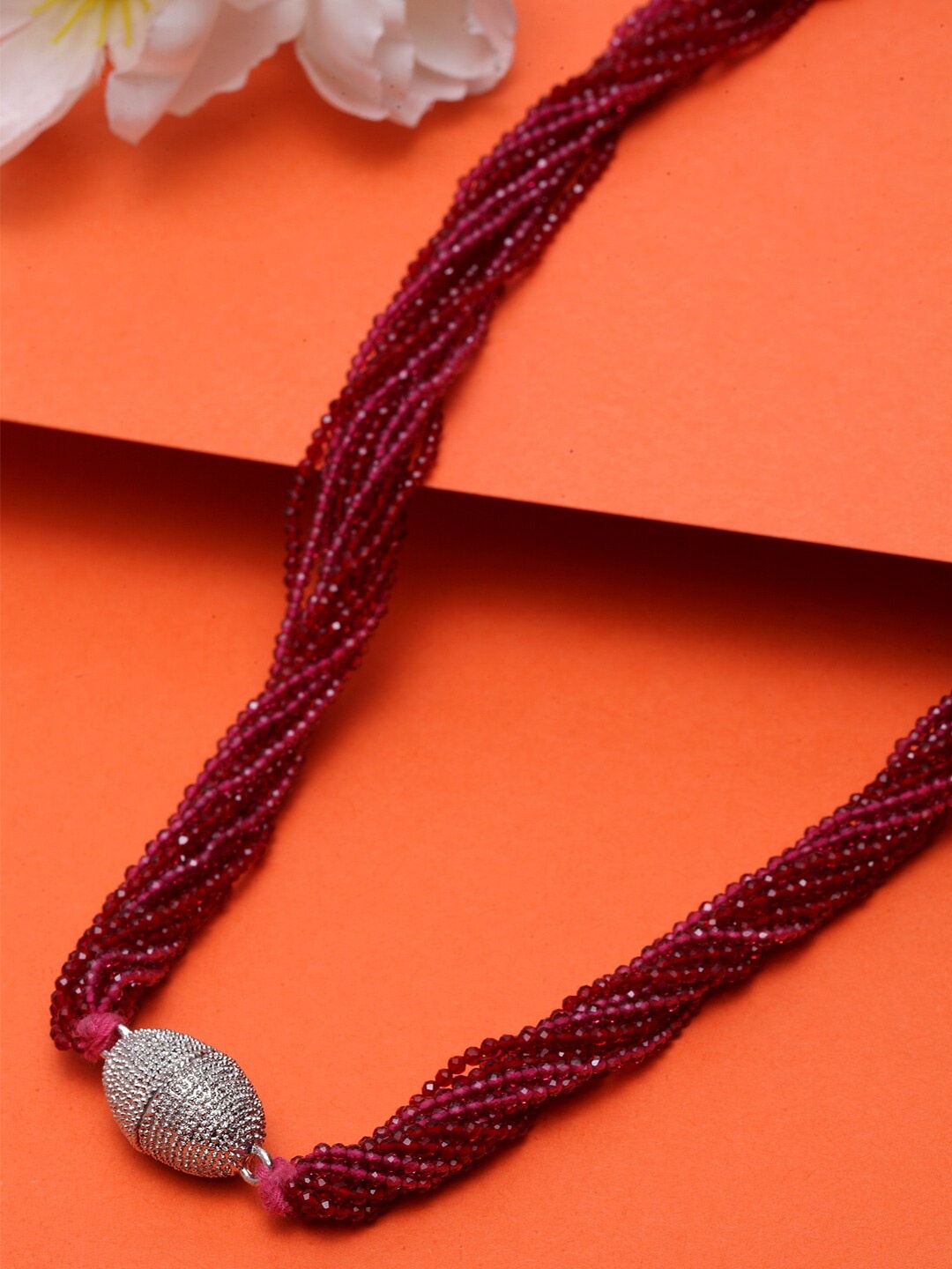 

DUGRISTYLE Crystals Layered Necklace, Silver