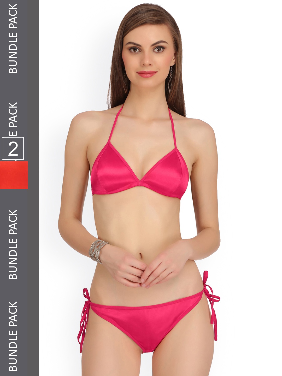 AROUSY Pack Of 3 Cotton Lingerie Set, Pink