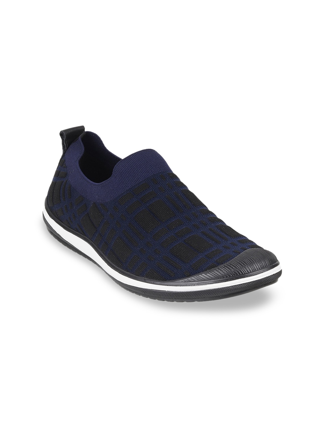 

Metro Men Printed Textured Slip-On Sneakers, Blue