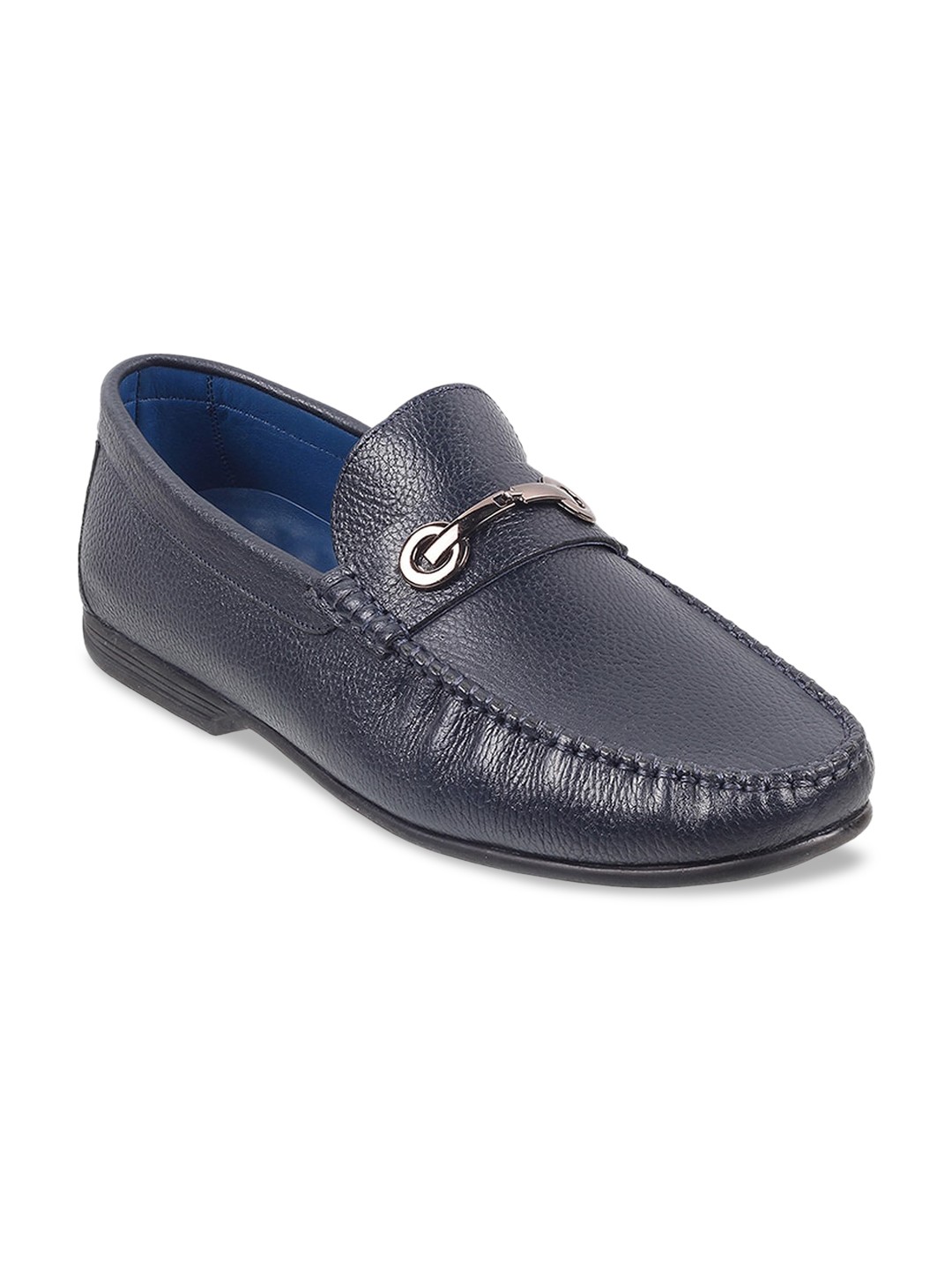 

Metro Men Textured Leather Formal Loafers, Blue