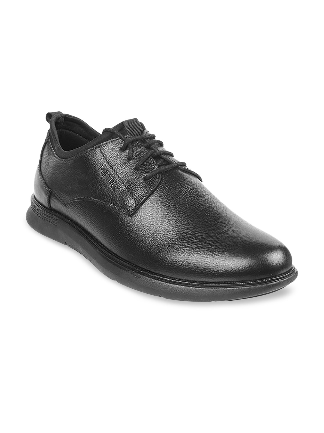 

Metro Men Textured Leather Formal Derbys, Black