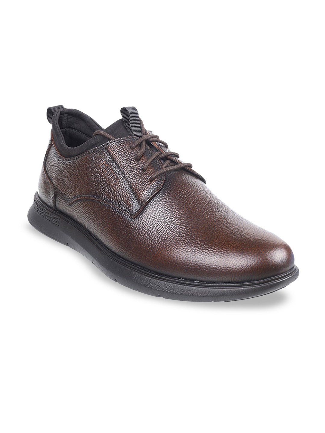 

Metro Men Textured Leather Formal Derbys, Brown