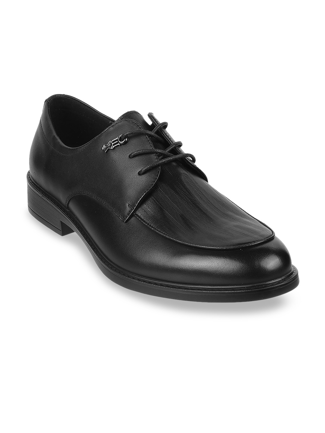 

DAVINCHI Men Textured Formal Derbys, Black