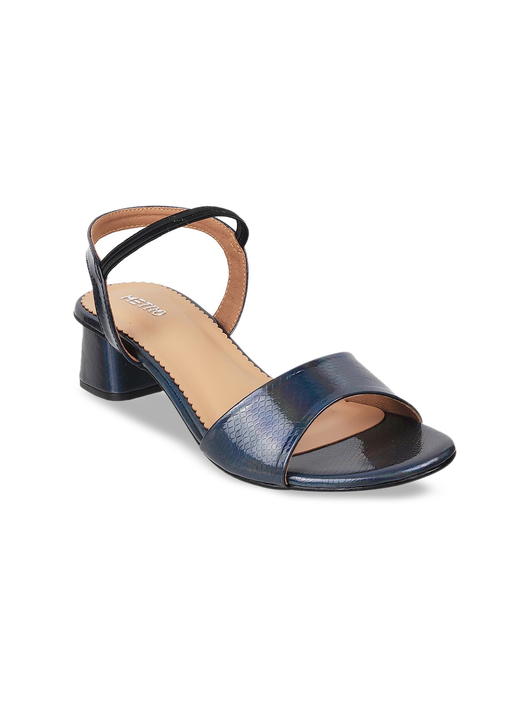 

Metro Back Strap Block Heels, Black