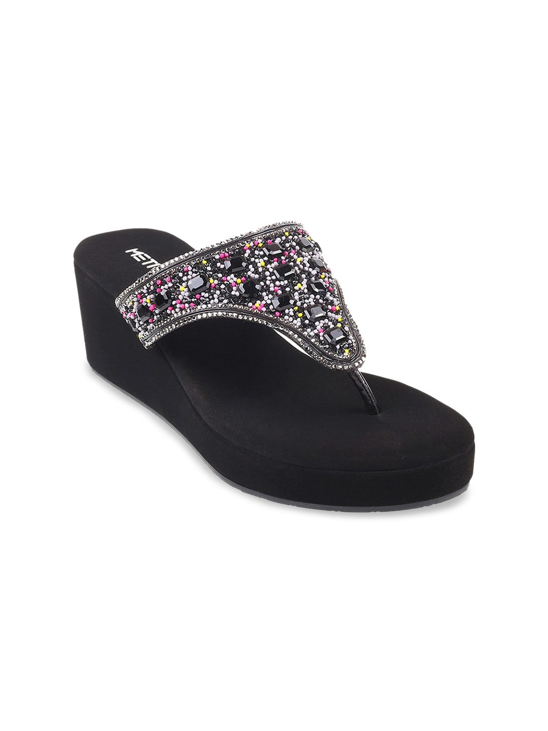 

Metro Embellished Flatform Heels, Black