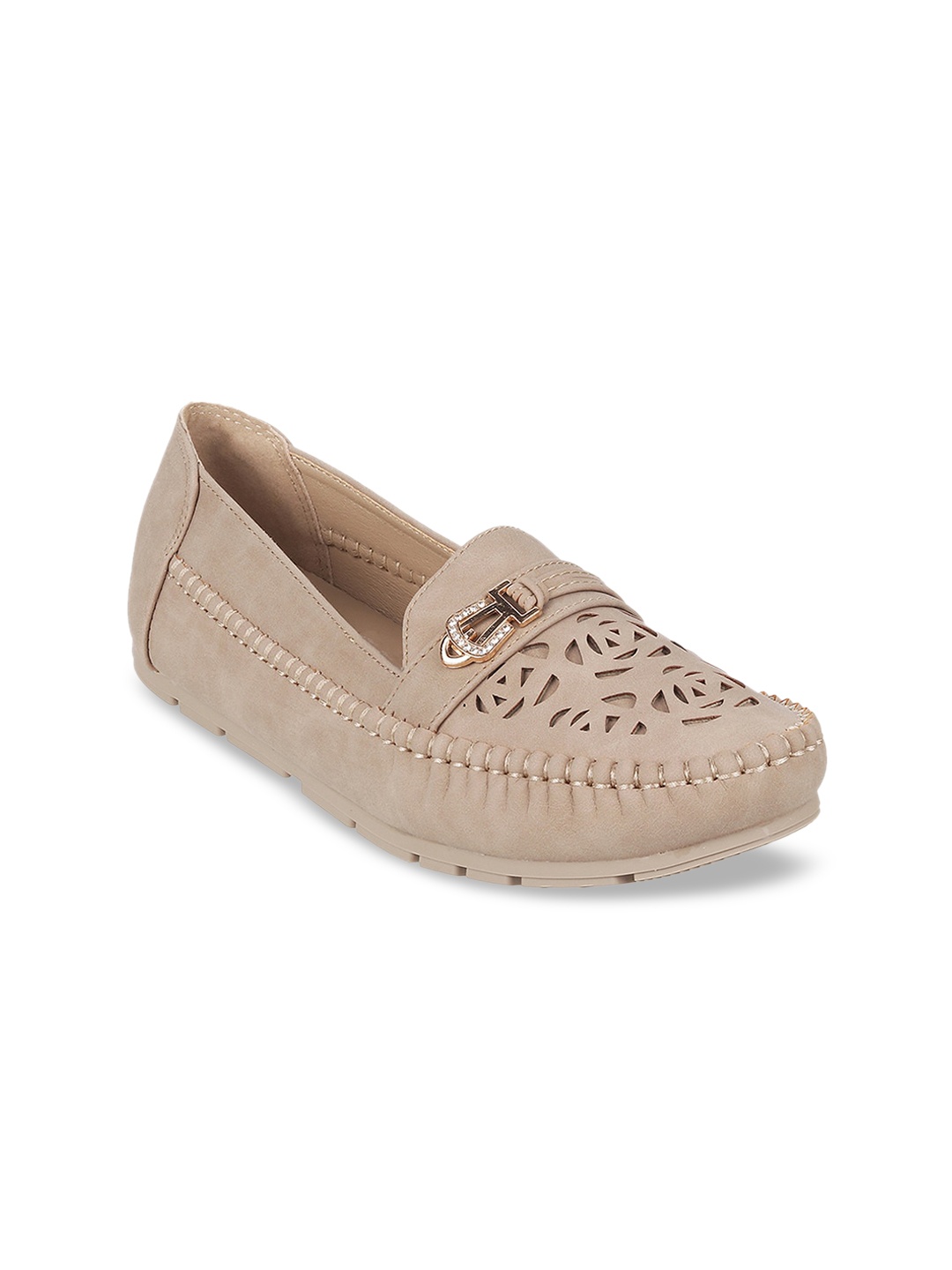 

Mochi Women Solid Loafers, Beige