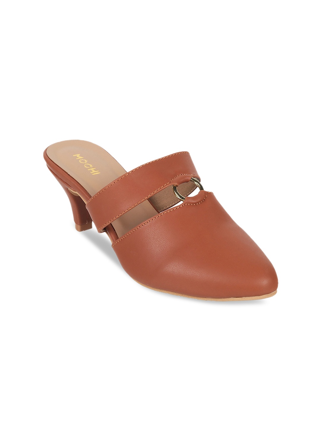 

Mochi Kitten Mules Heels, Tan