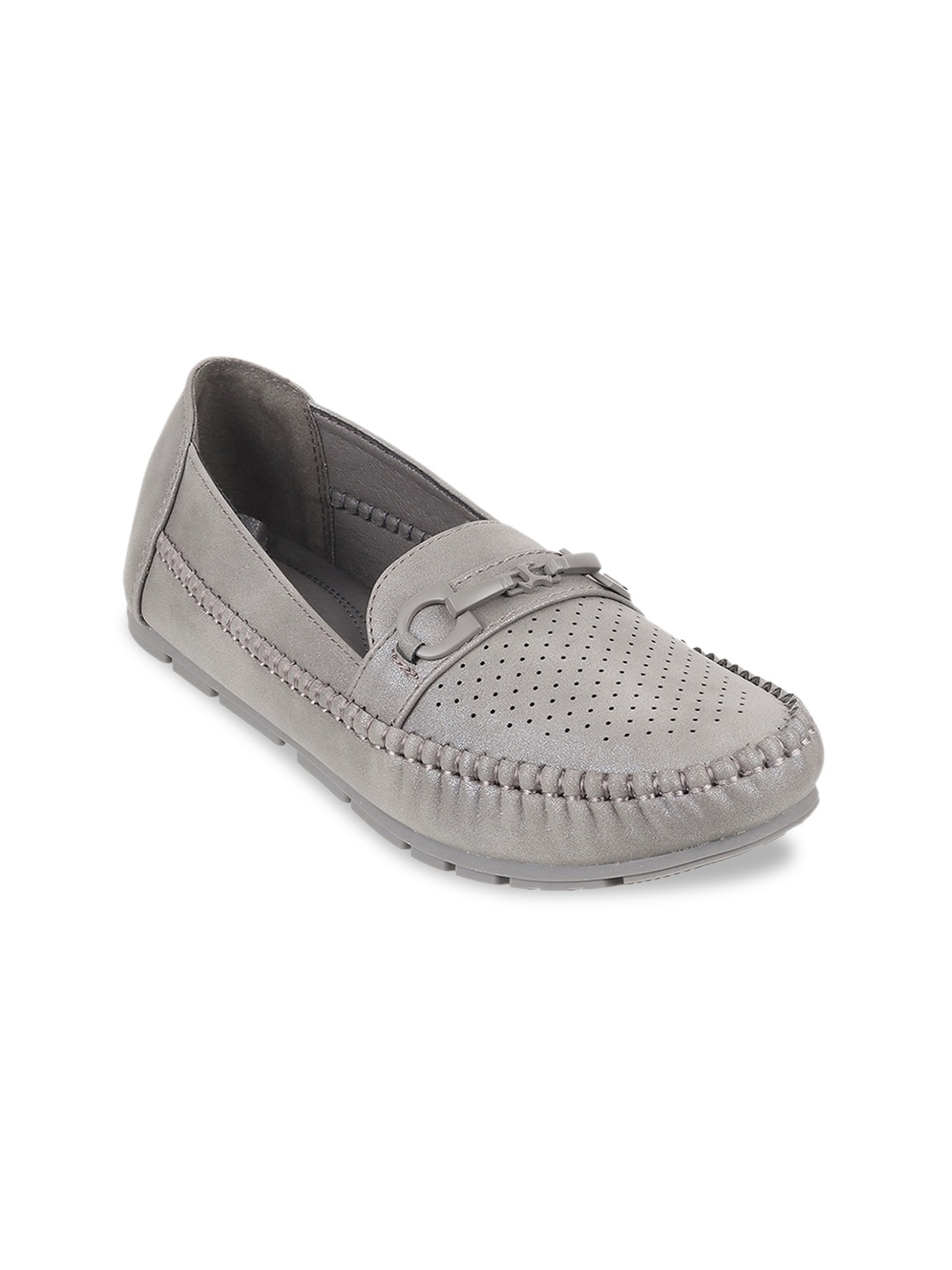 

Mochi Women Perforationed Loafers, Grey