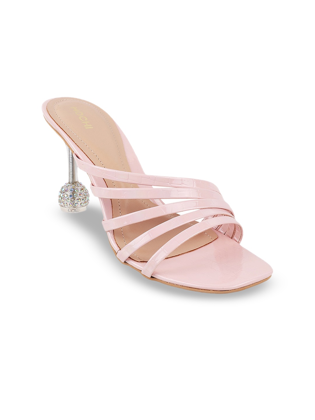 

Mochi Open-Toe Platform Heels, Pink