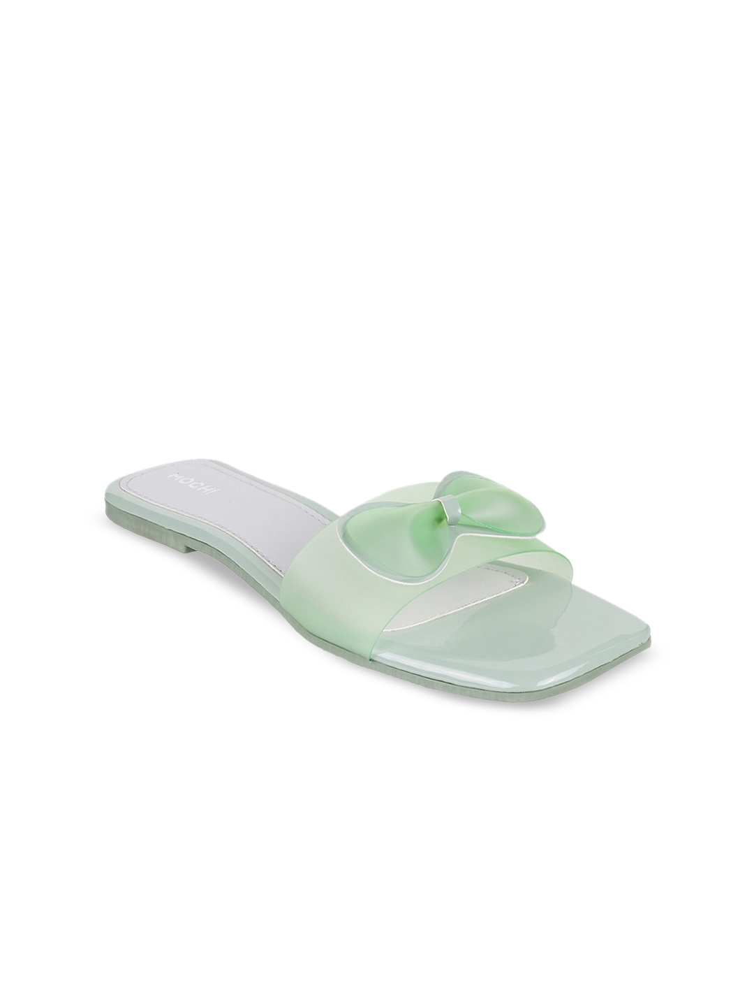 

Mochi Women Open Toe Flats with Bows, Green