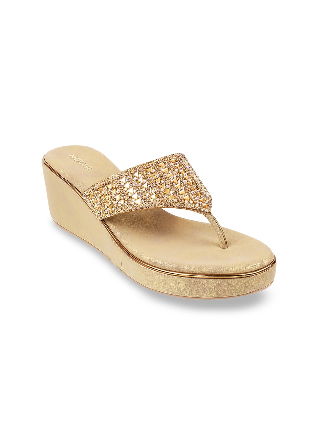 

Mochi Women Embellished Wedge Heels, Gold