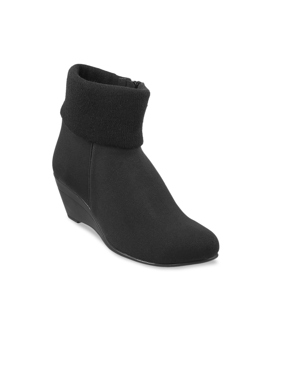 

Mochi Women High-Top Wedge Heel Boots, Black