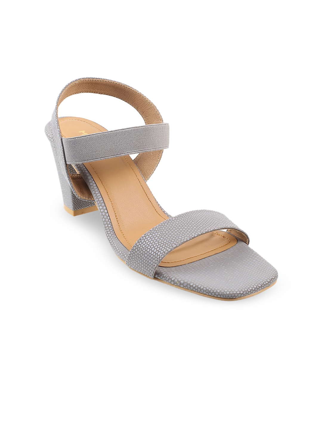 

Mochi Back Strap Block Heels, Grey