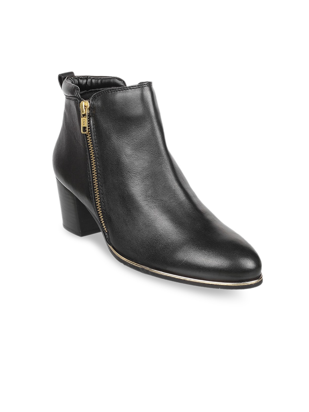 

Mochi Pointed-Toe Mid-Top Block Boots, Black