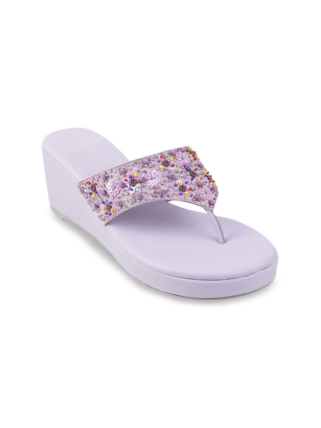 

Mochi Embellished Wedge Heels, Purple
