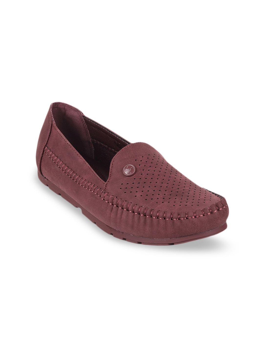 

Mochi Women Suede Loafers, Maroon