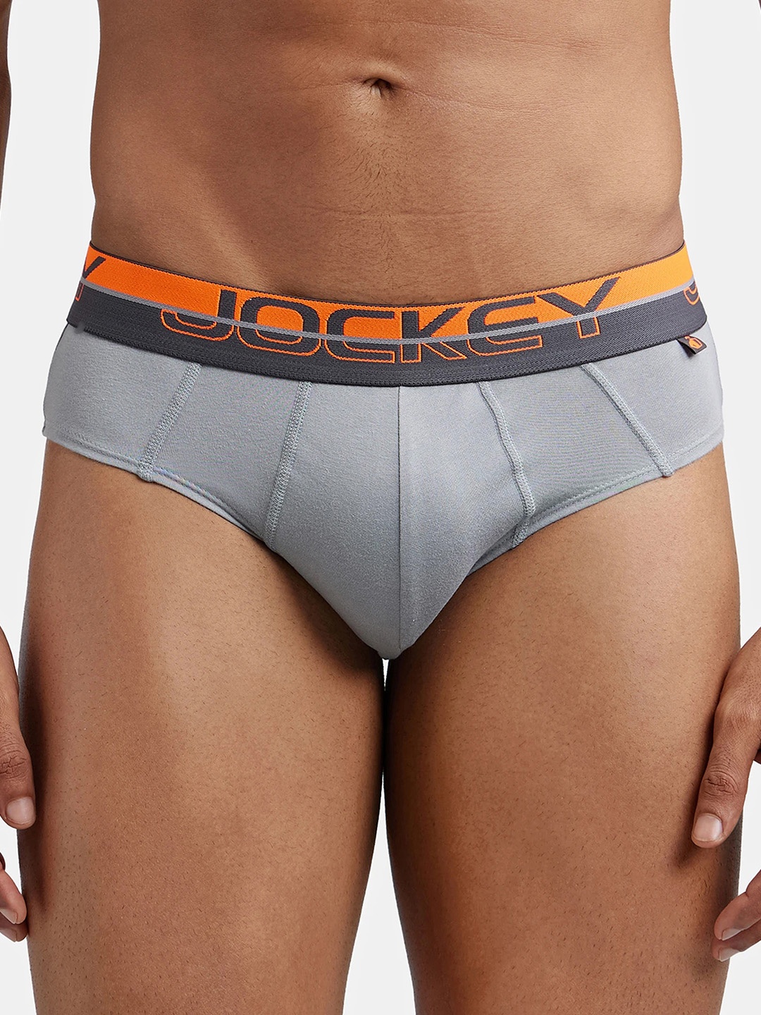 

Jockey Combed Cotton Brief with Ultrasoft Waistband-FP01, Grey