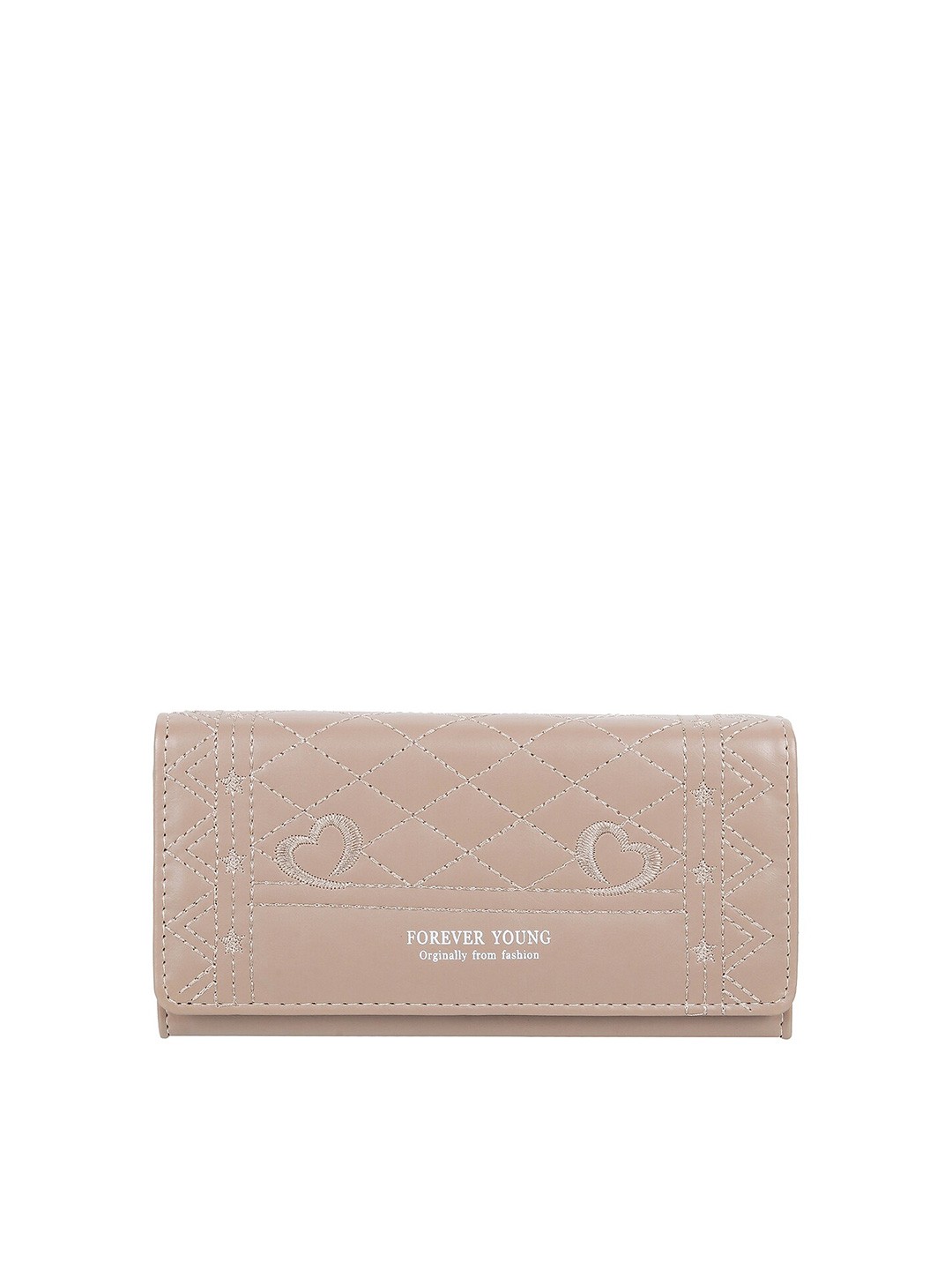 

WALKWAY by Metro Women Embroidered Three Fold Wallet, Beige
