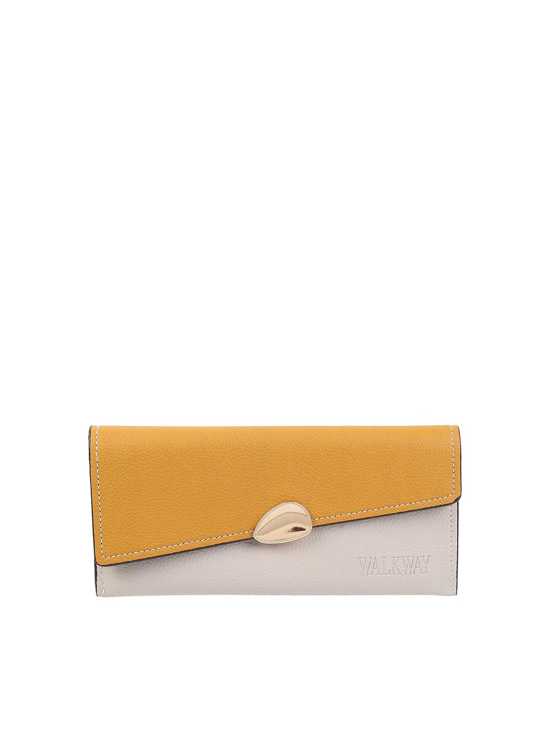 

WALKWAY by Metro Women Colourblocked Two Fold Wallet, Yellow