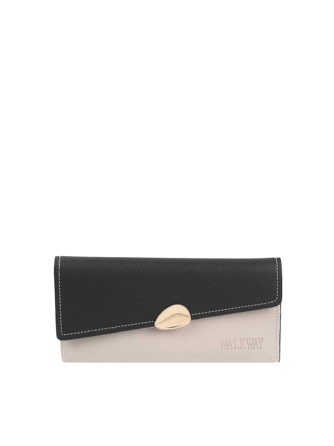 

WALKWAY by Metro Women Colourblocked Two Fold Wallet, Black