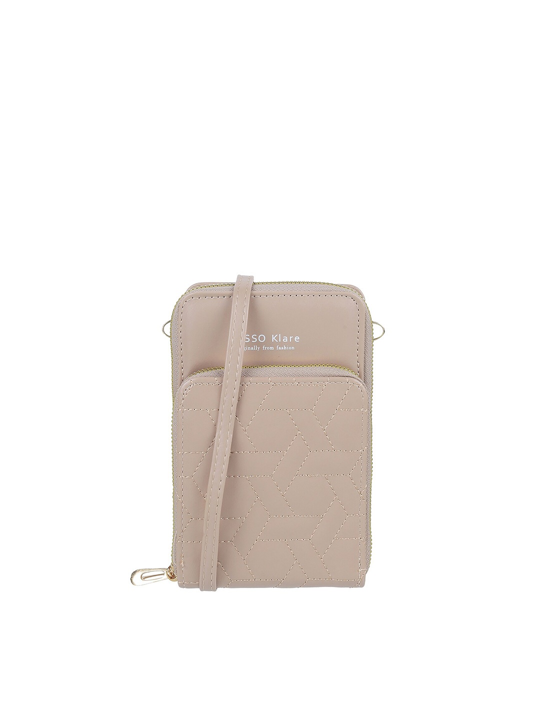 

WALKWAY by Metro Women Textured Zip Detail Zip Around Wallet, Beige
