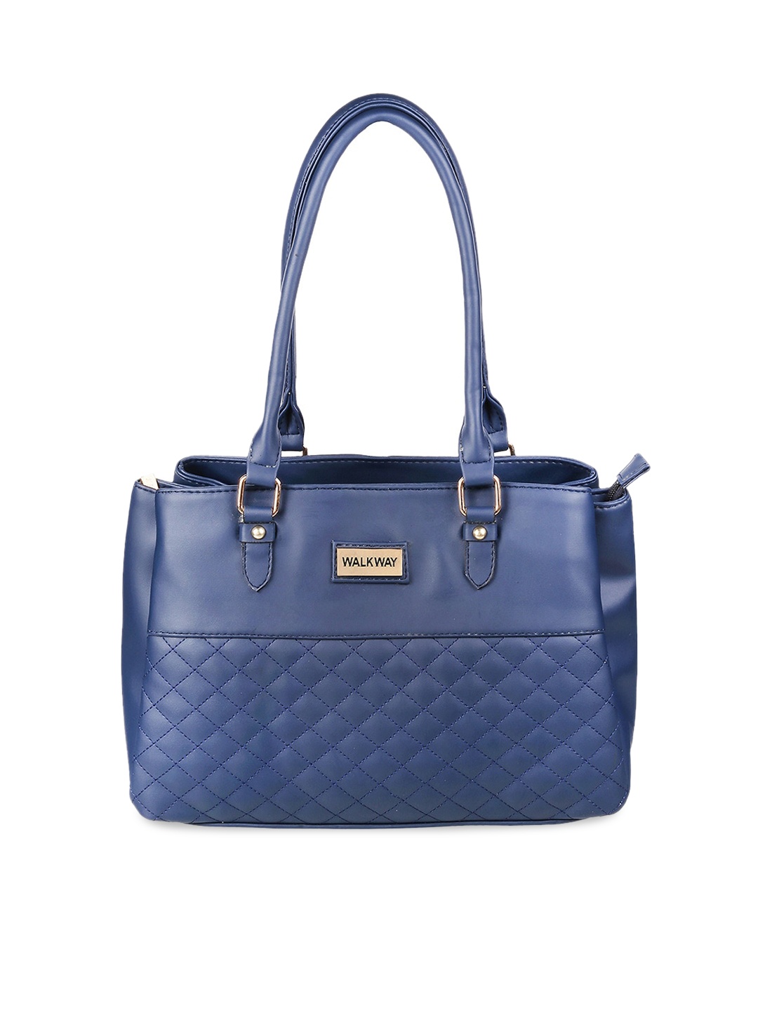 

WALKWAY by Metro Textured Quilted Structured Shoulder Bag, Navy blue