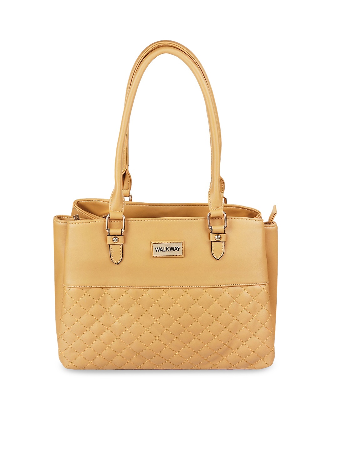 

WALKWAY by Metro Mustard Textured Quilted Structured Shoulder Bag