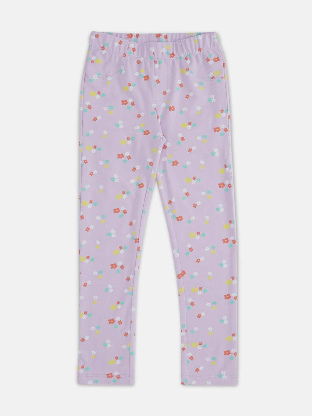 

Pantaloons Junior Girls Printed Cotton Jeggings, Purple