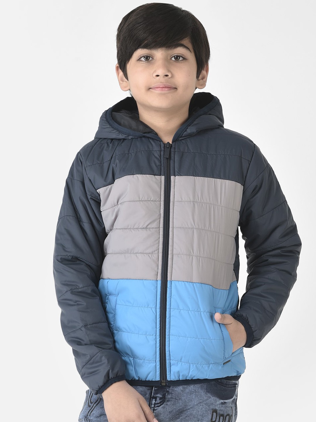 

Crimsoune Club Boys Colourblocked Lightweight Padded Jacket, Navy blue