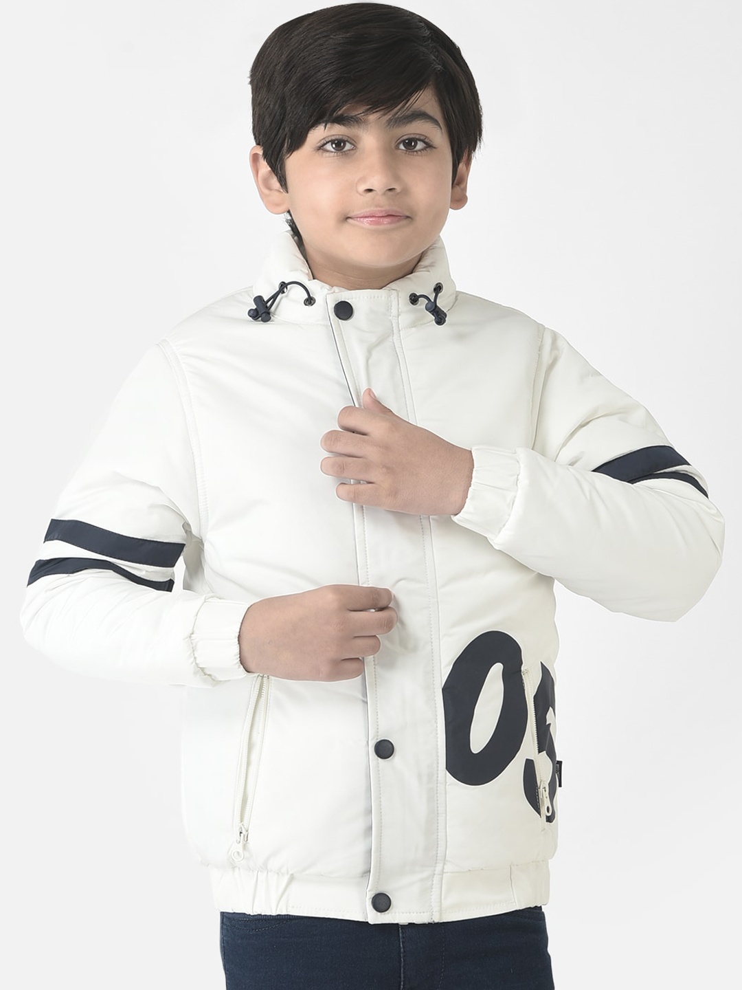 

Crimsoune Club Boys Colourblocked Lightweight Tailored Jacket, White