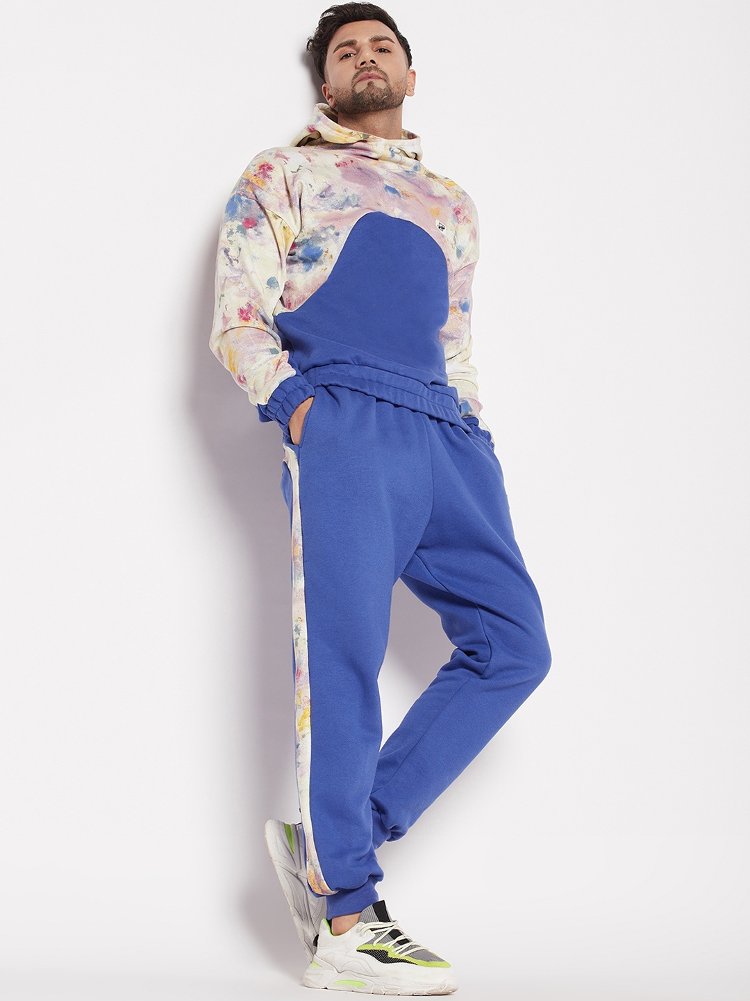 

FUGAZEE Men Tie & Dye Printed Pure Cotton Jogger, Blue