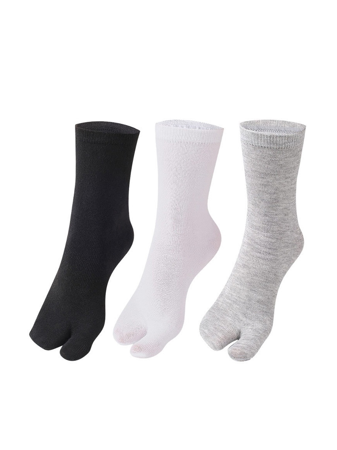 

EL REGALO Women Pack Of 3 Patterned Calf Length Socks, Black