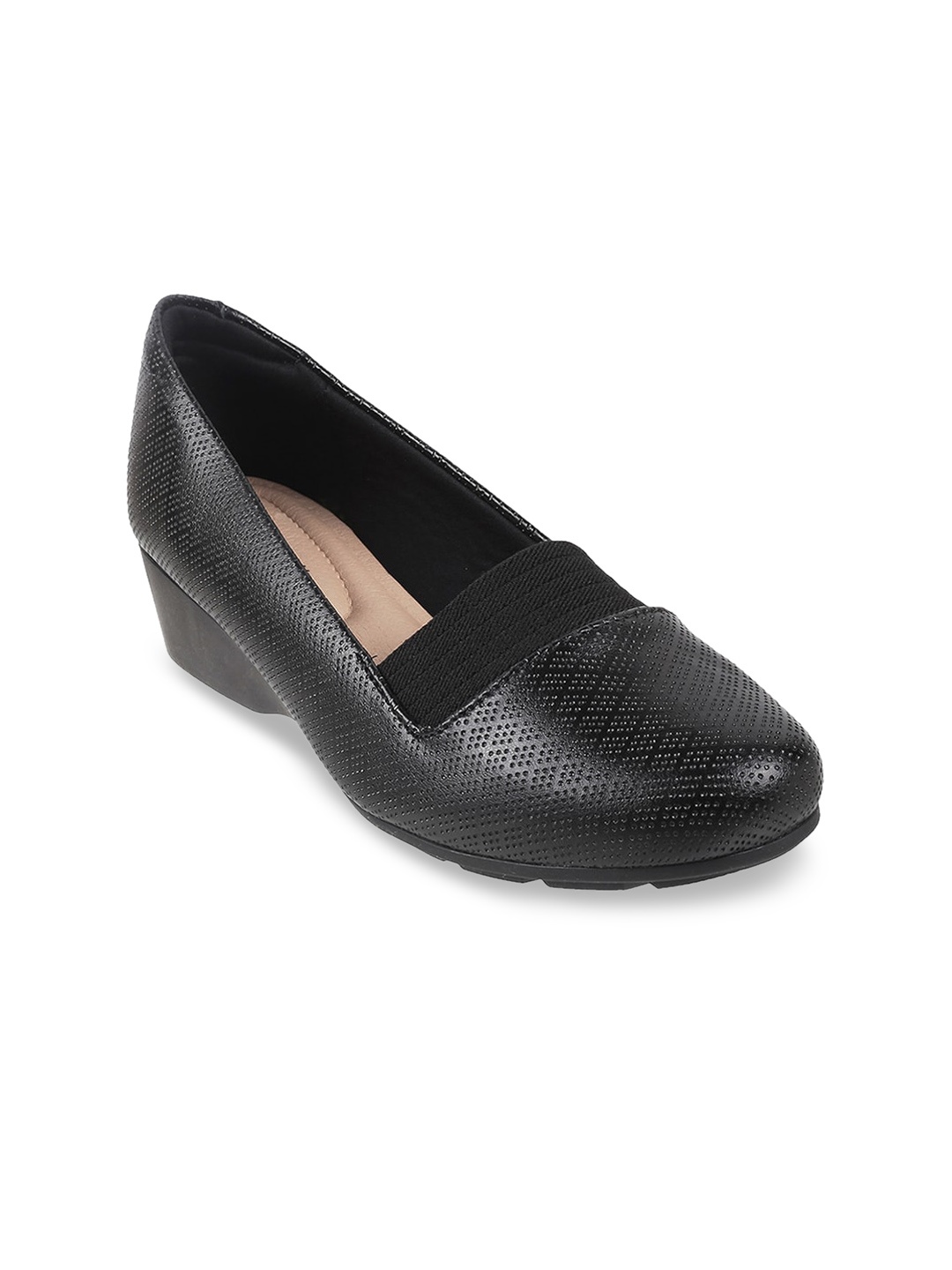 

J.FONTINI Textured Wedge Heels Pumps, Black