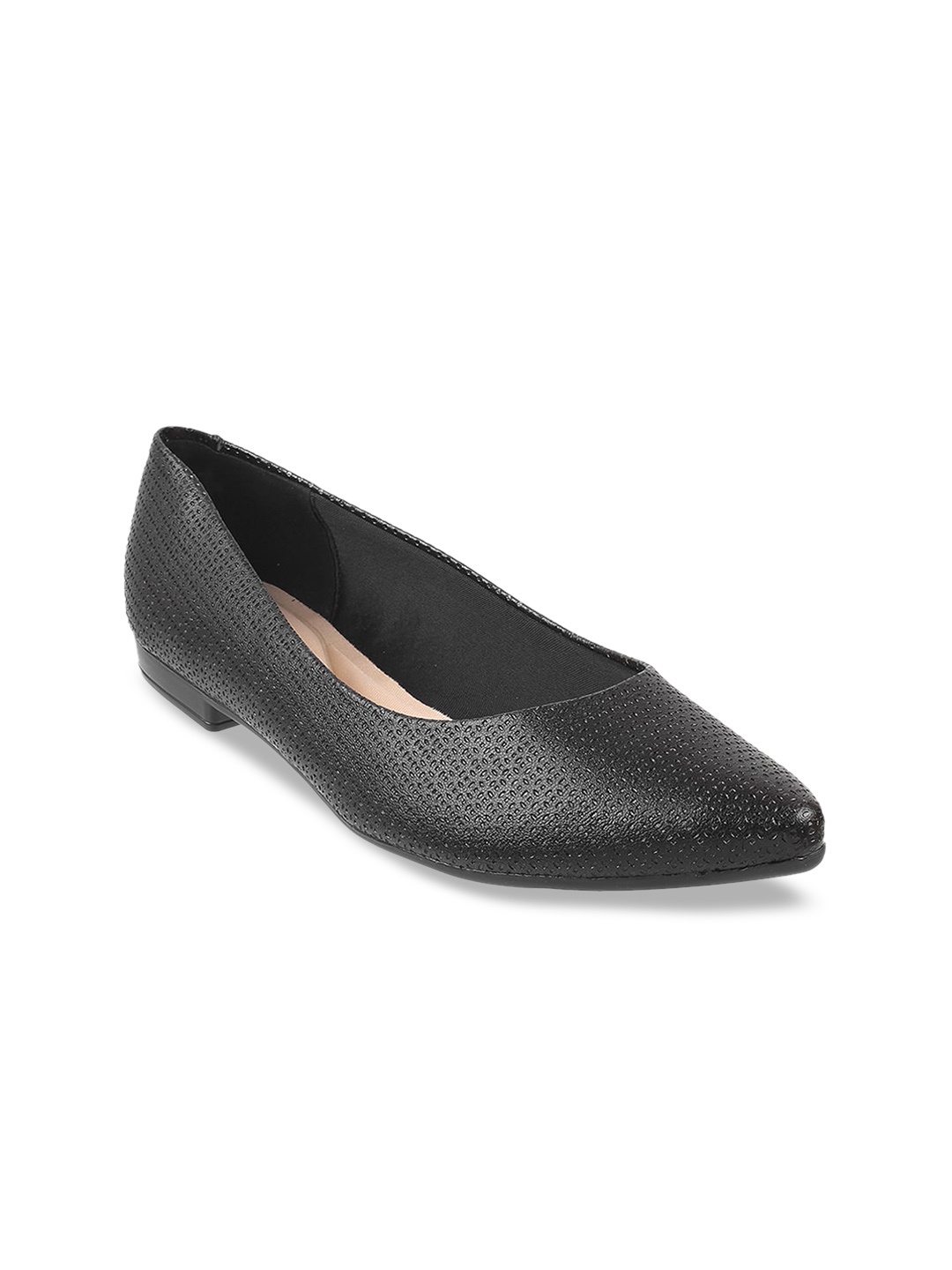 

J.FONTINI Women Textured Ballerinas Flats, Black