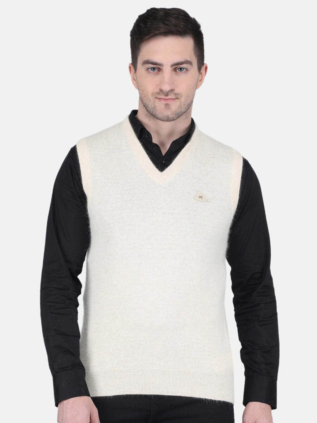 

Monte Carlo Men Woolen Sweater Vest, Cream