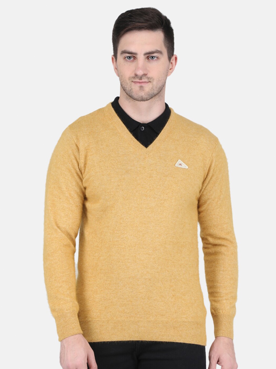 

Monte Carlo Men V Neck Pullover Sweater, Yellow