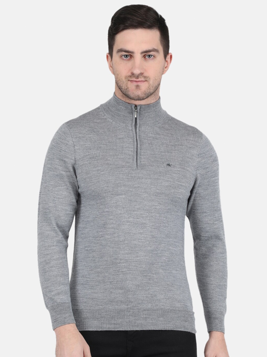 

Monte Carlo Men Solid Pullover Sweater, Grey