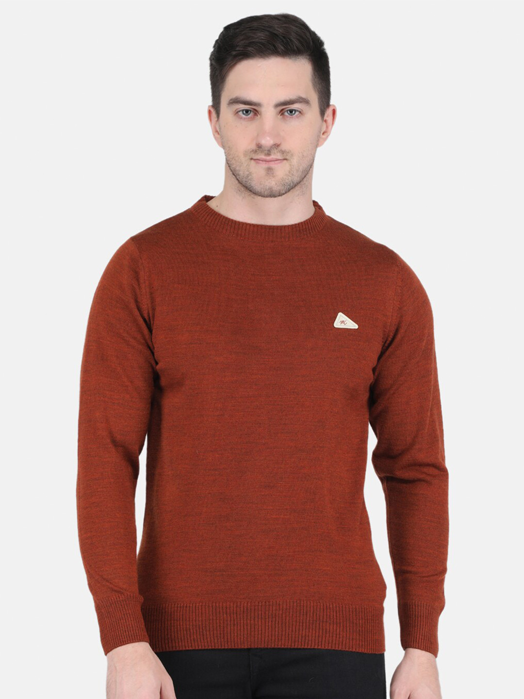 

Monte Carlo Men Solid Pullover Sweater, Brown