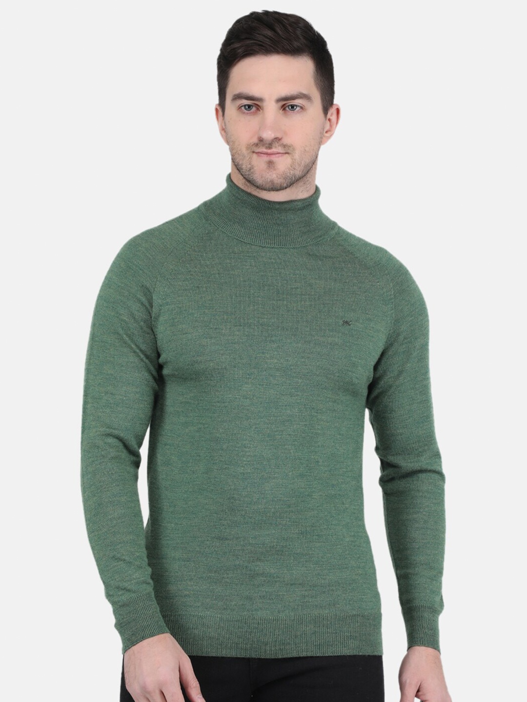 

Monte Carlo Men Turtle Neck Long Sleeves Wool Pullover, Green
