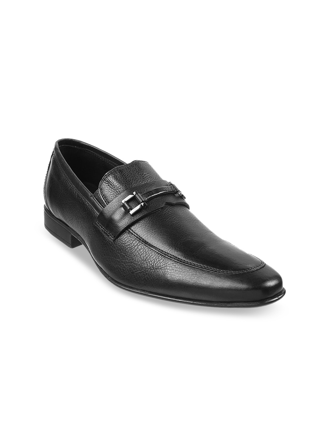 

Mochi Men Formal Slip-Ons Leather Loafers, Black