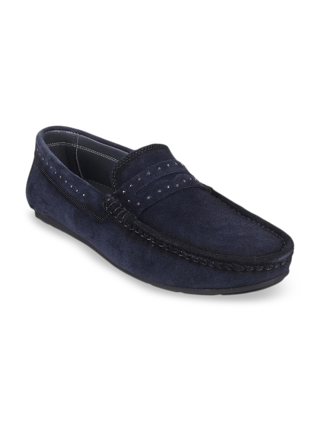

Mochi Men Embellished Loafers, Navy blue