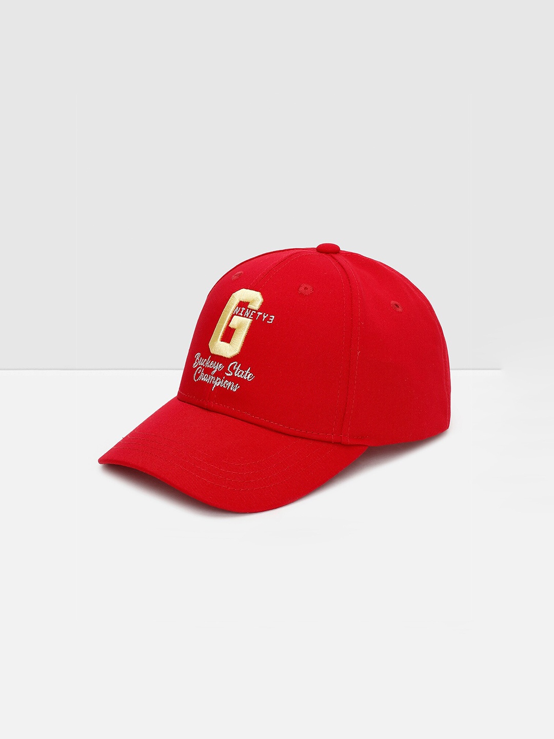 

max Men Embroidered Pure Cotton Baseball Cap, Red