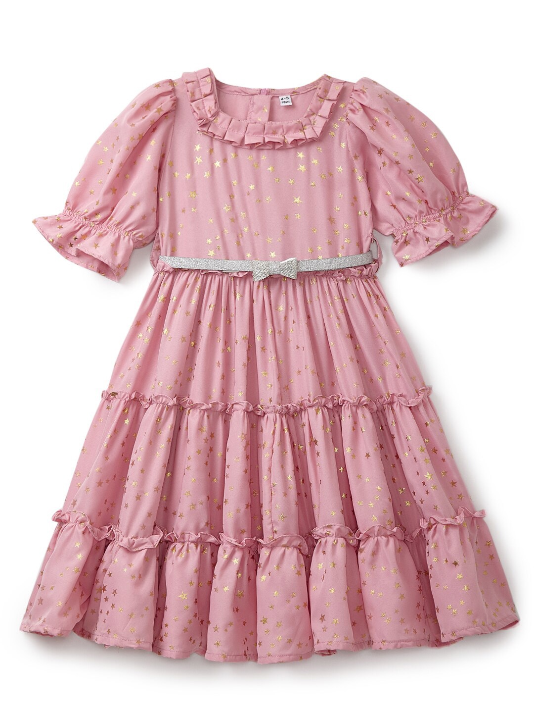 

YK Girls Round Neck Dress, Pink